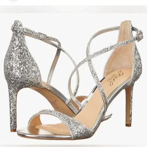 Badgley Mischka Jewel Silver Glitter Heels